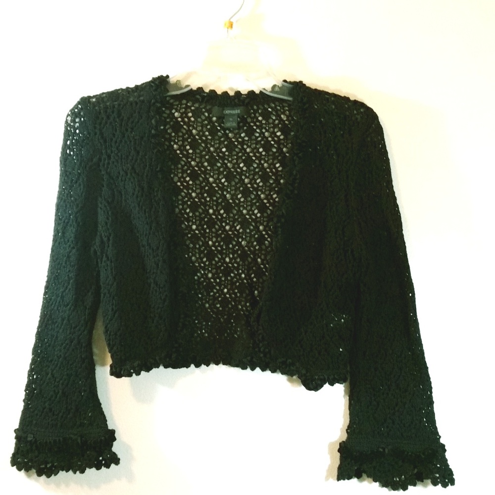 <3 EXPRESS Women's Black Cardigan Woman Size M Sz
